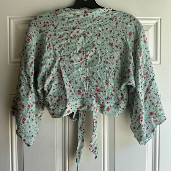 Blue life tie front top - Picture 3 of 5